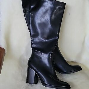 NEW UNISA LANNA Black High Shaft Block Heel Women's Boots